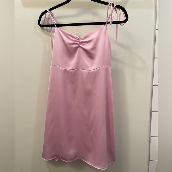 BP Light Pink Mini Slip Dress w/ Tie Straps - Sz S - Picture 1 of 5